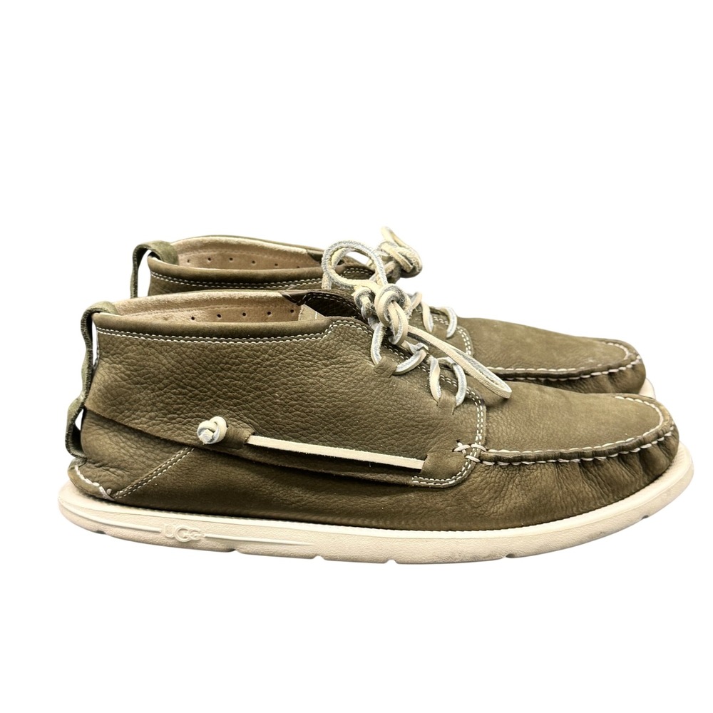 Size 9 - UGG Australia Mens Freamon Olive Green Pebbled Leather Chukka Boots
